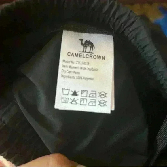 Camel Crown Women's XL Black Wide-Leg Quick-Dry Capri Pants - Picture 13 of 13